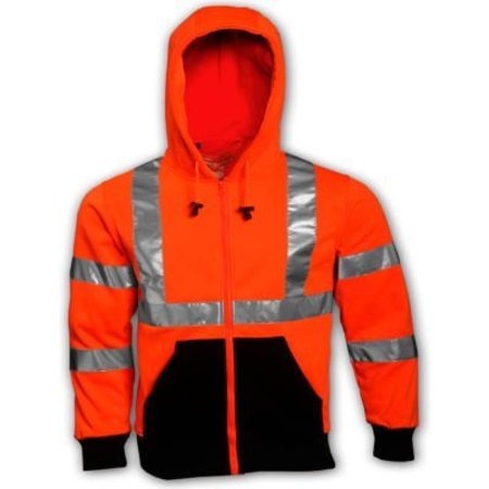 TingleyÂ S78129 Class 3 Hooded Sweatshirt, Fluorescent Orange, Large -  TINGLEY RUBBER, S78129.LG